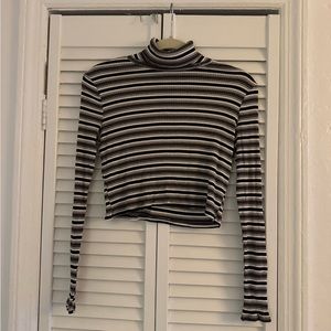 Reformation striped black and white cropped top